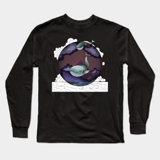 Circled space whales Long Sleeve T-Shirt